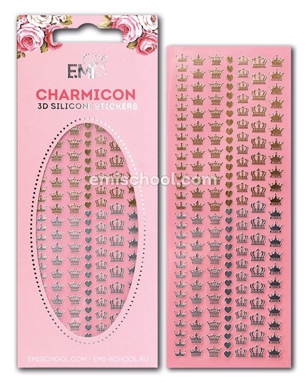 CHARMICON 3D Silicone Stikers Crowns Gold/Silver