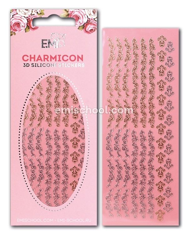 CHARMICON 3D Silicone Stikers Swirl nr.1 Black/White