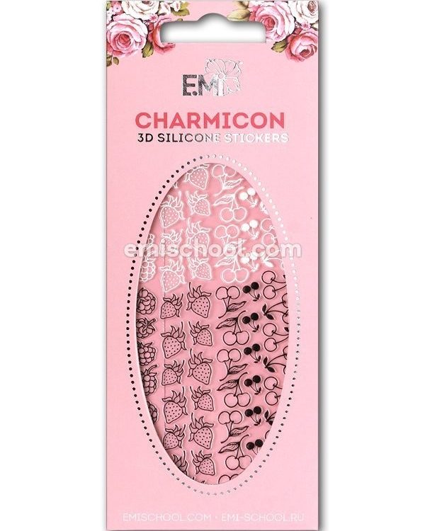 Charmicon 3D Silicone Stickers Nr.43 Berries B/W